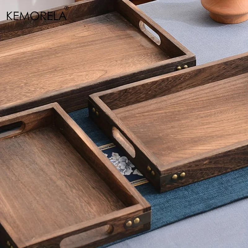 Wooden Rectangular Hotel Dinner Tray