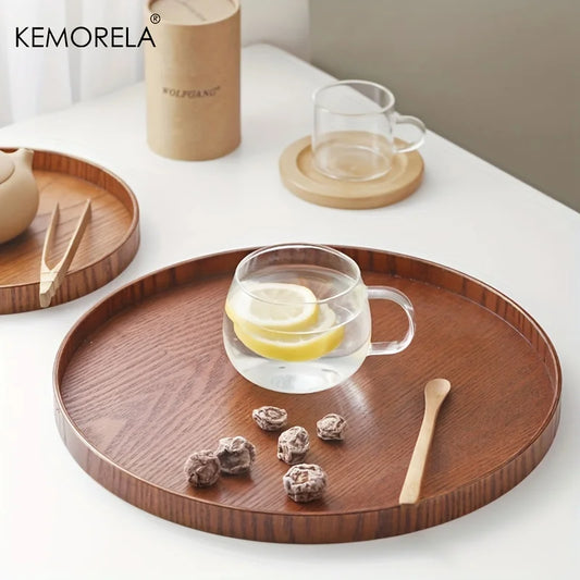 4 sizes Round Acacia Wood Serving Tray