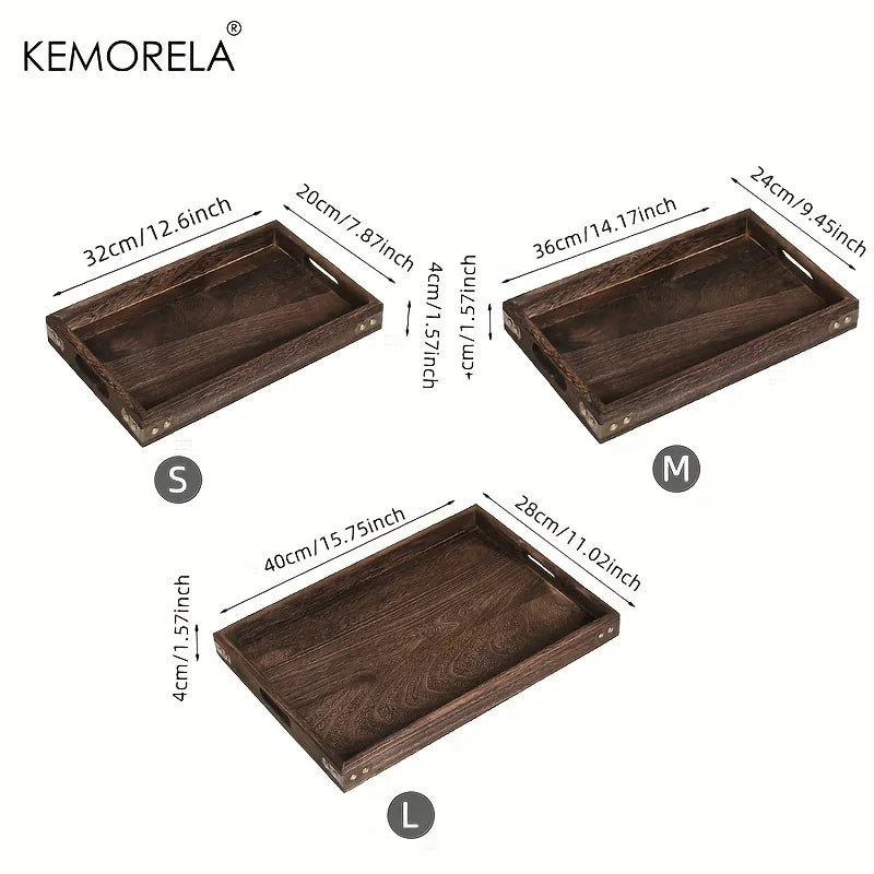 Wooden Rectangular Hotel Dinner Tray