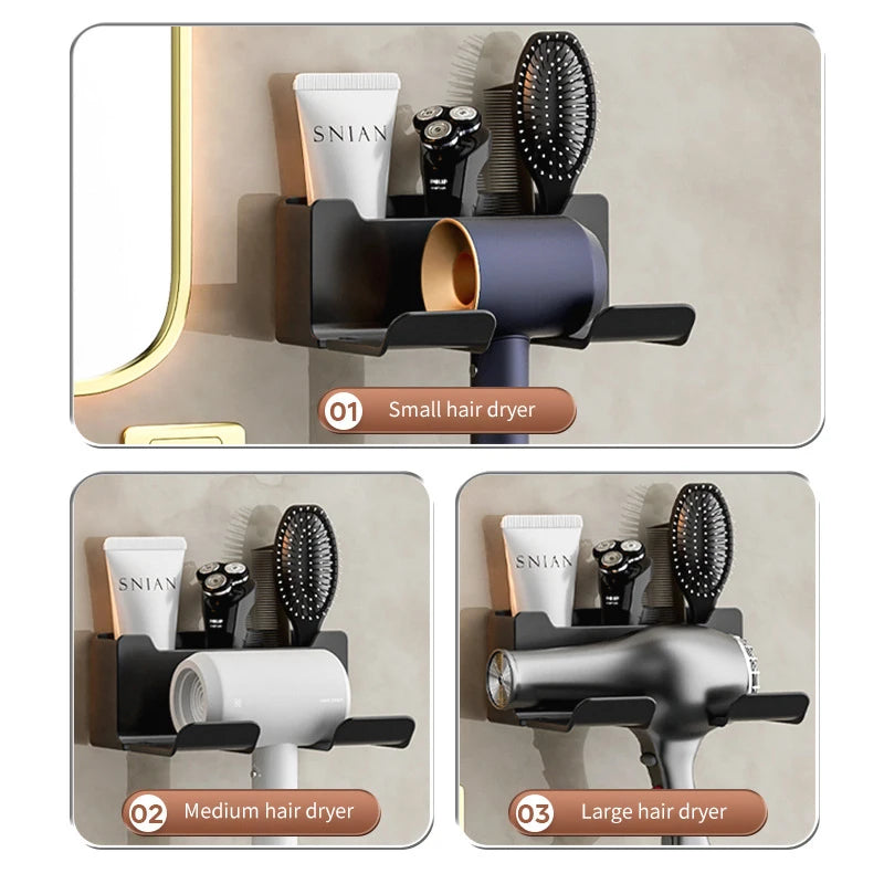 Black Hair Dryer Stand for Bathroom