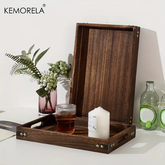 Wooden Rectangular Hotel Dinner Tray