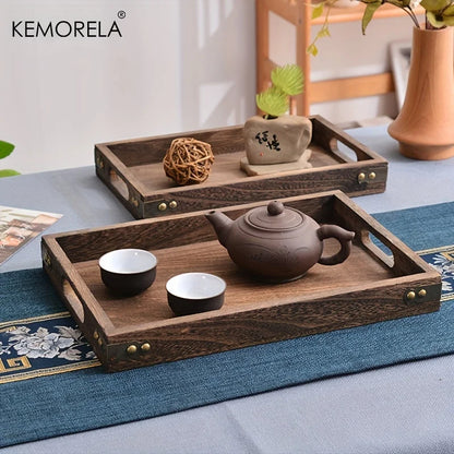 Wooden Rectangular Hotel Dinner Tray