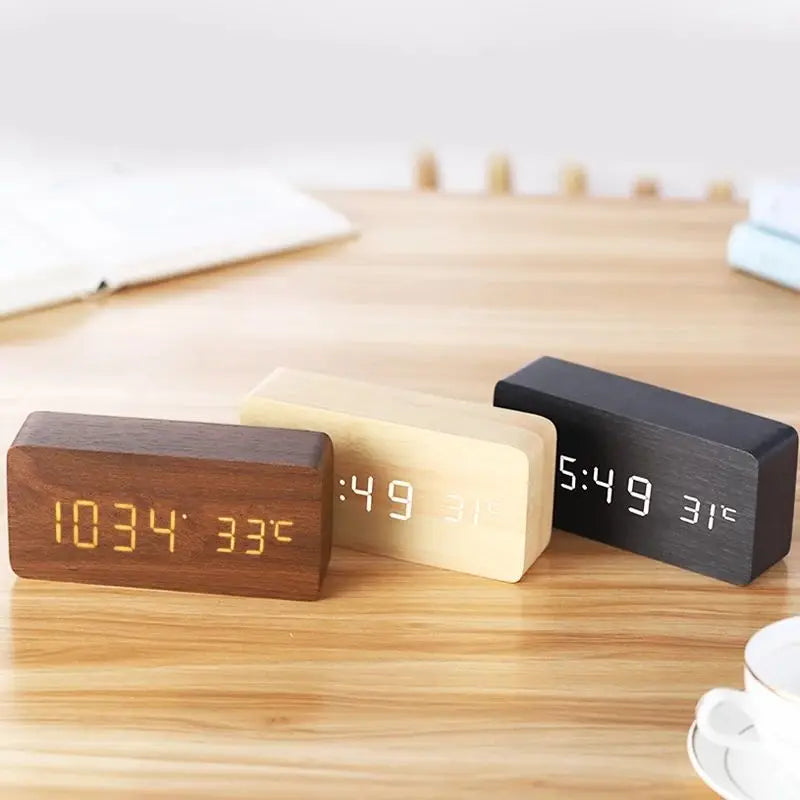 Simple Wooden Digital Clock Only Clock