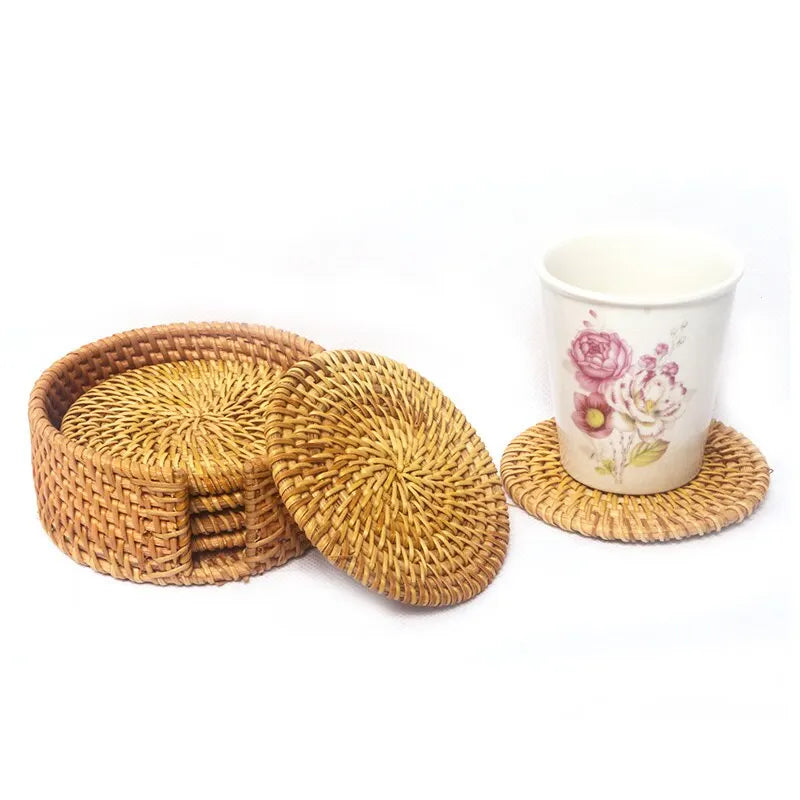 6Pcs Tea Accessories Set Dish Mat Cup Mat Pad Diameter 8Cm