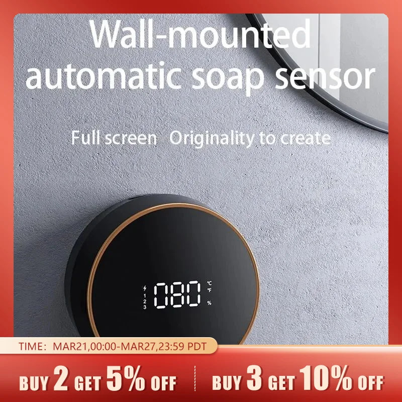 Wall Mount Automatic Touchless Soap Dispensers LED Temperature Display