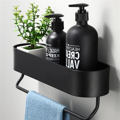 Simple Black Bathroom Shelf Shower Basket