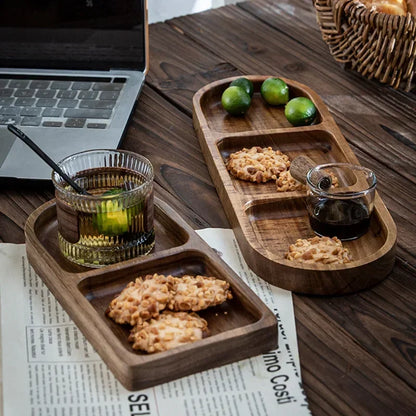 Japanese Dark Colored Acacia Vintage Wood tray