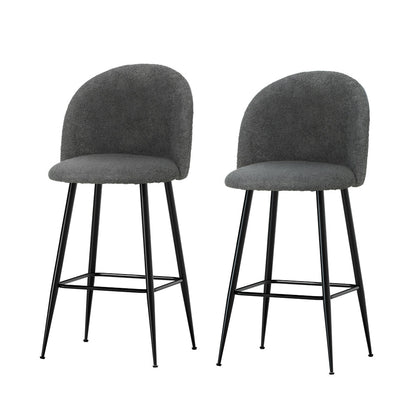 Set of 2 Fenille Bar Stools - Charcoal-0