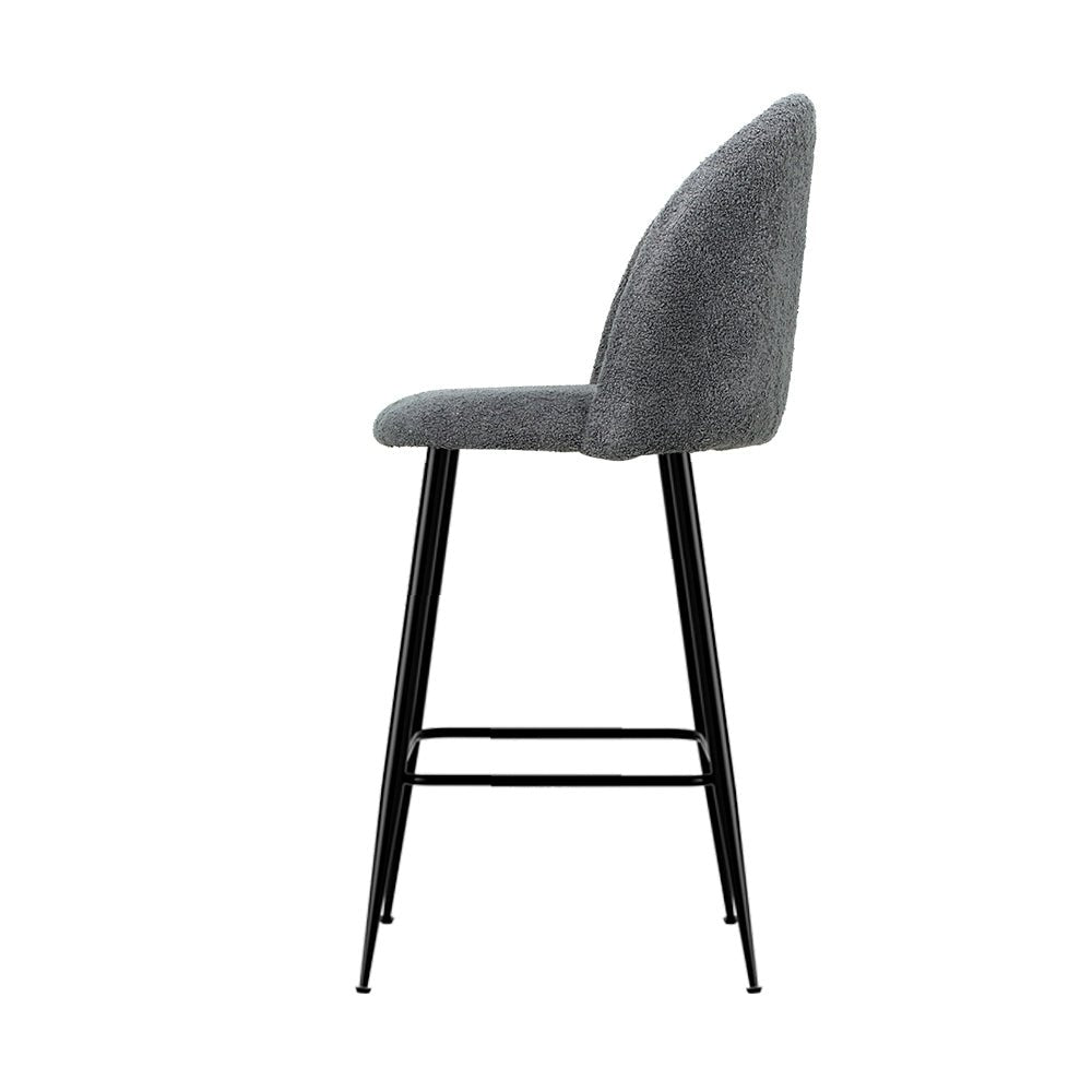 Set of 2 Fenille Bar Stools - Charcoal-4